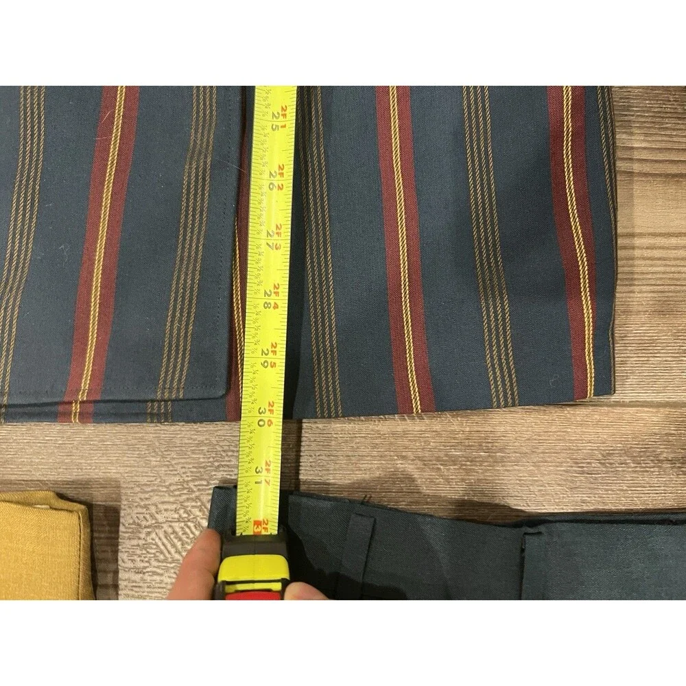 Vintage H.I.S. Striped Double-Breasted Blazer Crest Buttons + 2 Farah Pants 3x